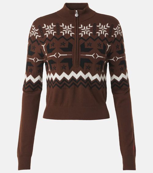 Perfect Moment Nordic intarsia wool half-zip sweater