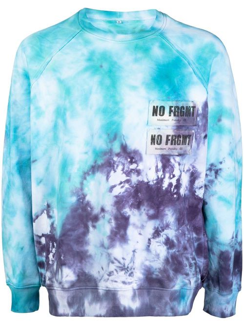 X Hiroshi Fujiwara tie-dye print sweatshirt - Blue