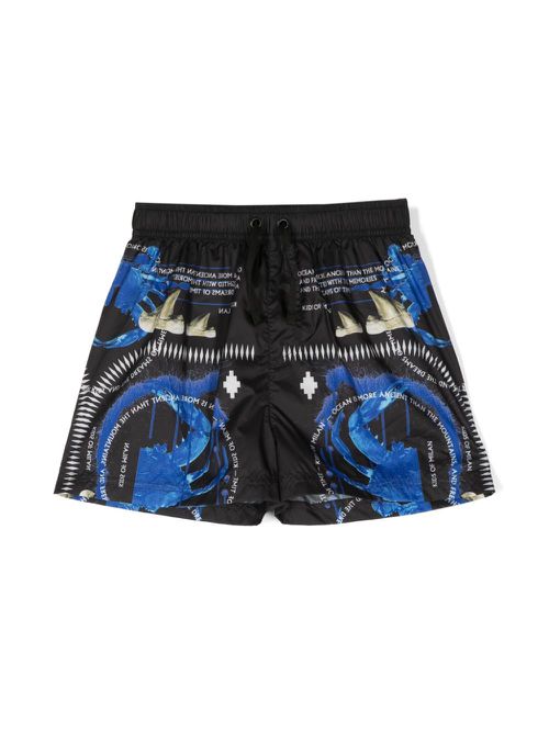 Graphic-print swim shorts - Blue