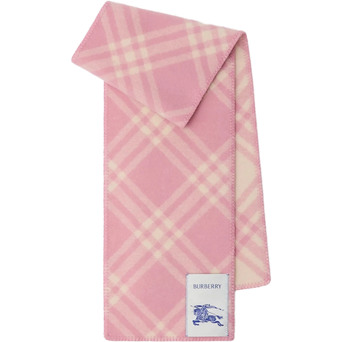 Burberry Check Wool Scarf Sugar Pink