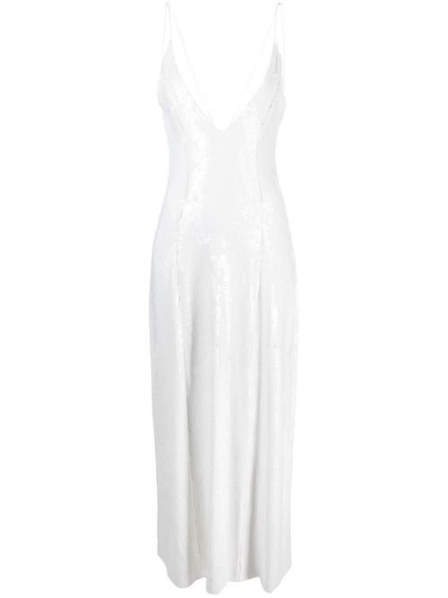 The Carina sequinned silk dress - White