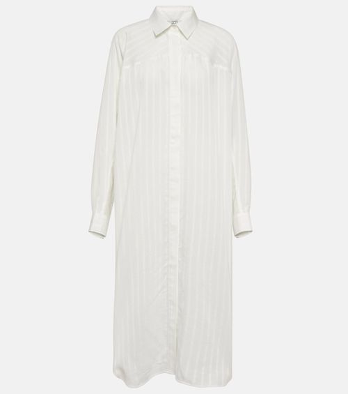 Striped jacquard shirt dress