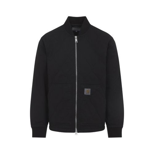 Black Logo Patch Zip Jacket