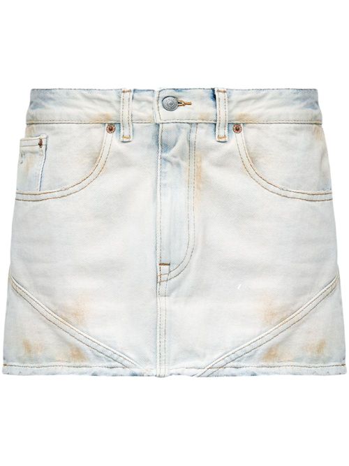 Logo-patch mini skirt - Blue