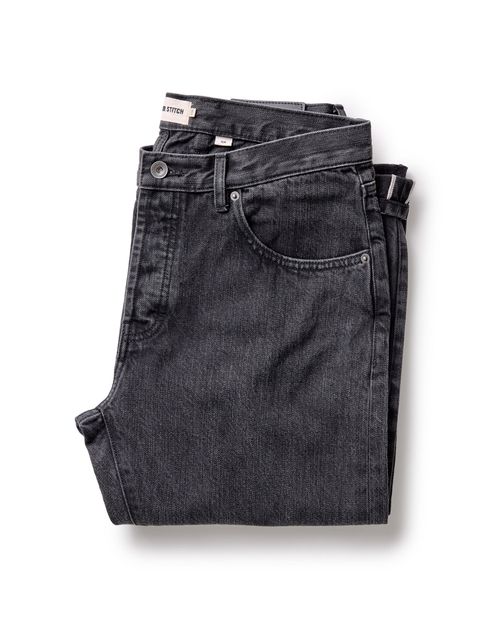 Men's Organic Cotton Slim Jean in Washed Black Organic Slub Selvedge