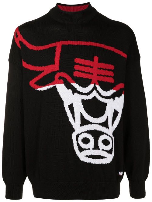 X NBA Bulls intarsia-knit jumper - Black