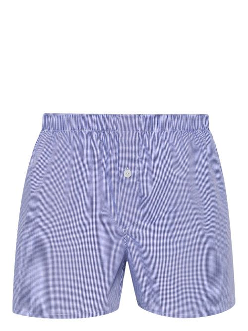 Gingham-check cotton boxers - Blue