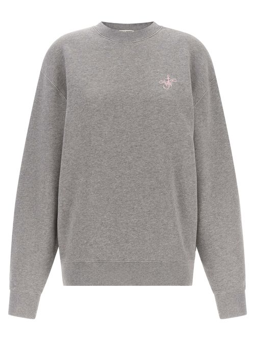Ribbon Anchor Embroidery Sweatshirt — grey