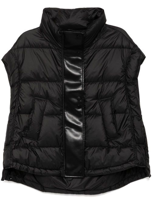 High-low padded gilet - Black