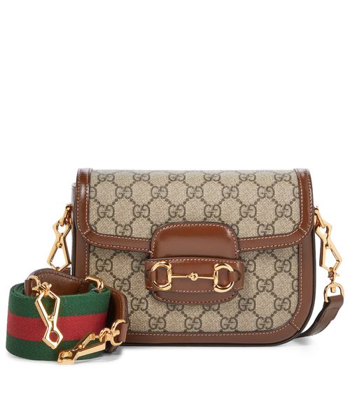 Gucci Gucci Horsebit 1955 Mini leather-trimmed shoulder bag