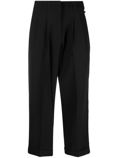 High-waist tapered trousers - Black
