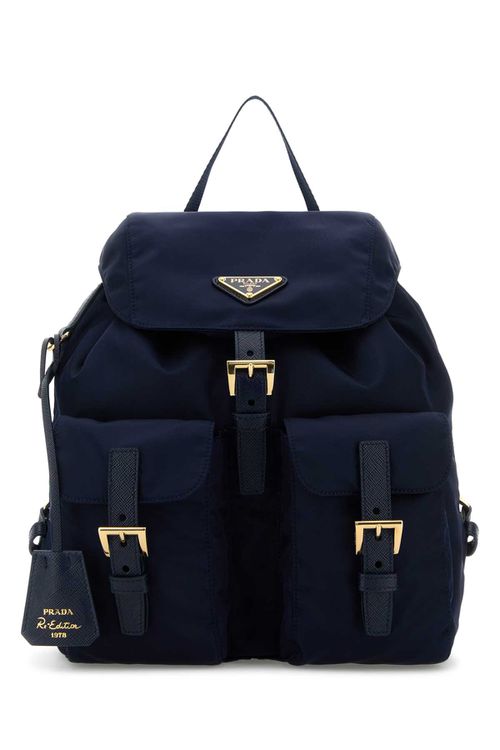 Navy Blue Nylon Small Backpack