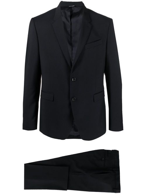 Single-breasted virgin wool suit - Blue