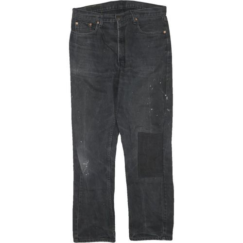 LEVI'S 615 02 Mens Jeans Black Regular Straight Denim W36 L32 Cotton Blend Zip