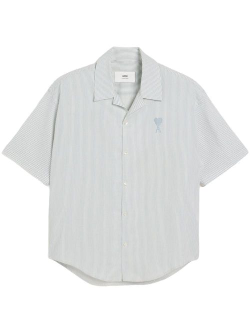 Camp-collar short-sleeve shirt - White