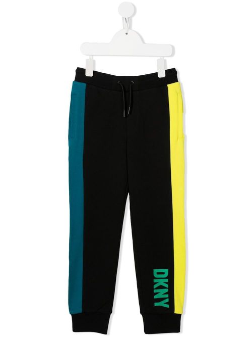 Dkny Kids 키즈 logo-print striped joggers - Black D24770612