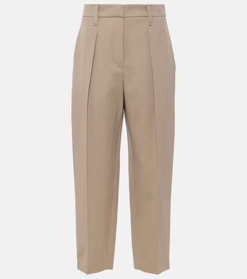 Wool-blend straight pants