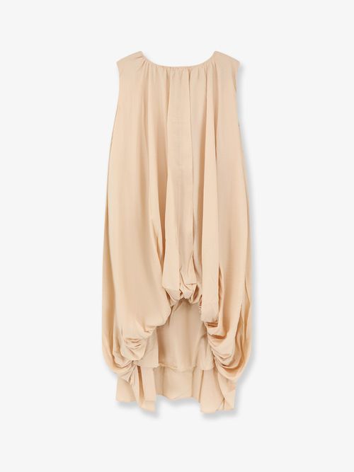 Modal-Silk Sleeveless Dress — Beige