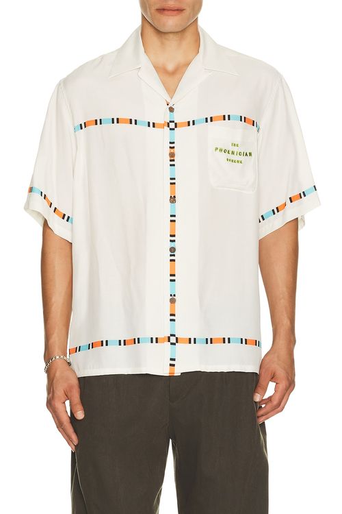 WACKO MARIA The Phoenician Scheme Short Sleeve Hawaiian Shirt Type White - White. L also in M, S, XL/1X