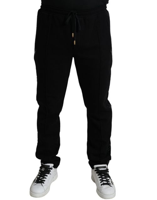 Cotton-Blend Joggers — Black