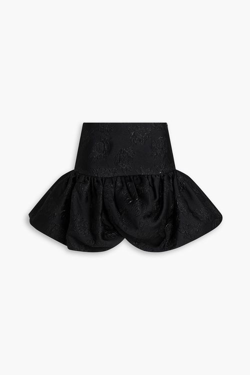 Metallic cloqué mini skirt - Black - DE 38