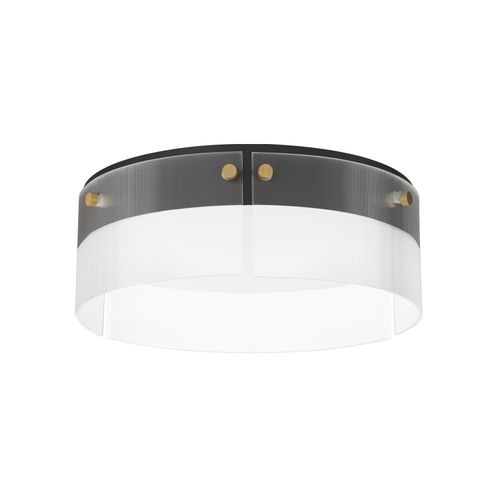 Spectre 1-Light LED Flush Mount in Black with Natural Aged Bra