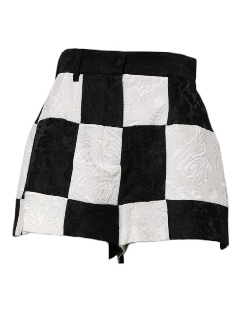 Floral Brocade Shorts — Black