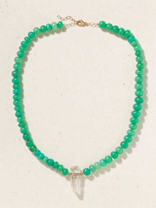 Gold Multi-stone Necklace - One size
