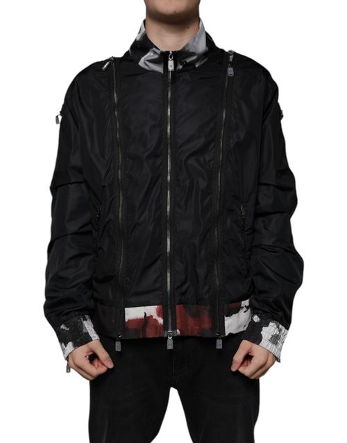 Nylon Bomber Jacket — Black