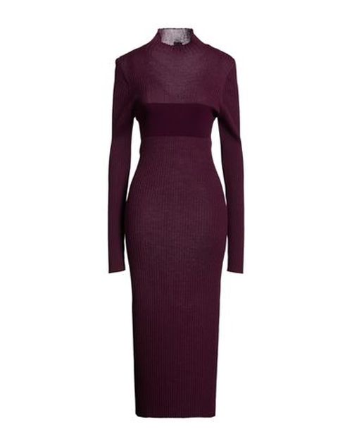 Woman Midi dress Plum Size L Acrylic, Wool, Viscose, Polyester