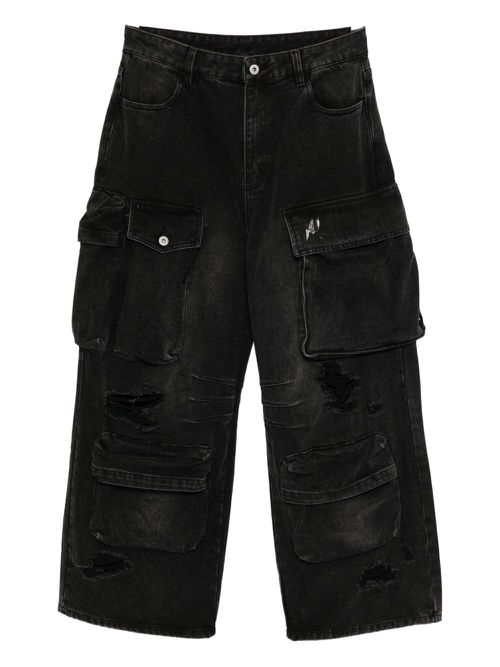 Cargo distressed jeans - Black