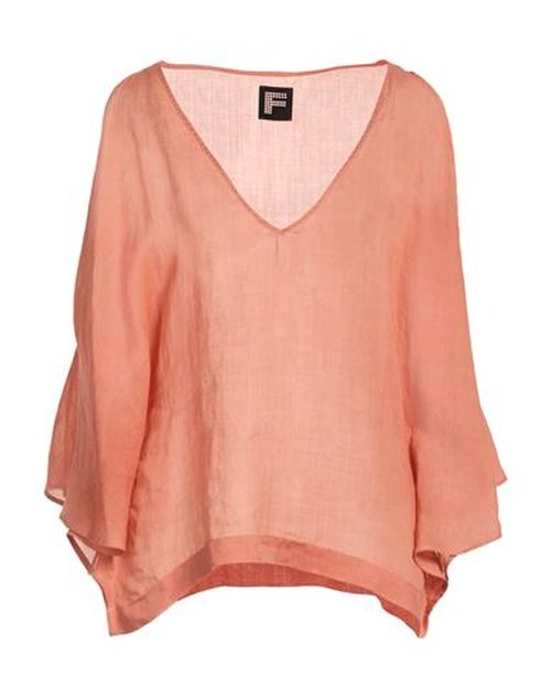 Woman Top Coral Size L Ramie