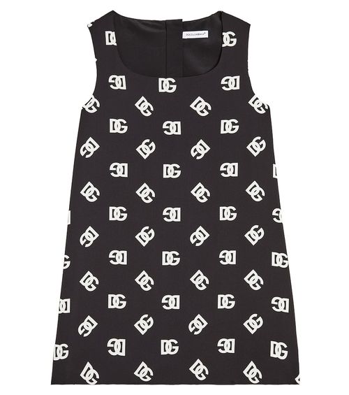 Logo silk-blend dress