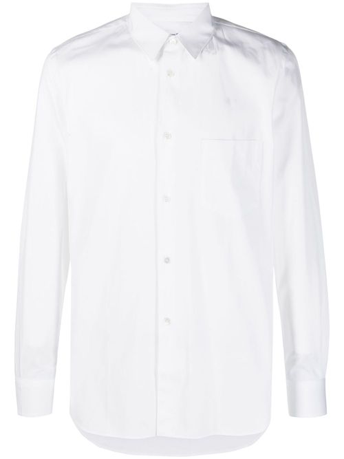 Chest-pocket button-up shirt - White