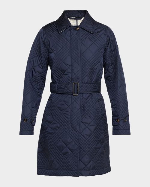 Darliston Check Quilted Coat With Belt