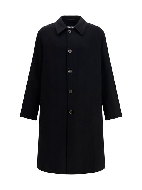 Double-Face Wool Coat — Black