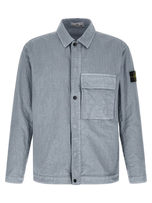 100% Polyamide Nylon Panama Overshirt — Blue
