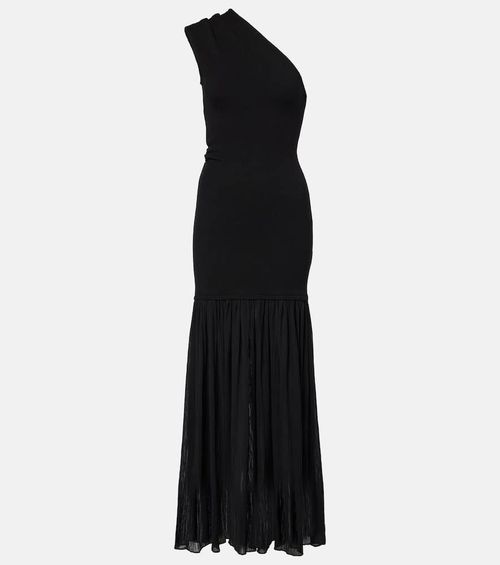 Cora one-shoulder crêpe chiffon maxi dress