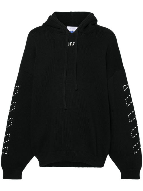 Arrows-motif hooded jumper - Black