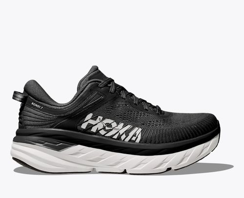 HOKA Women's Bondi 7 Shoes in Black/White