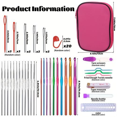 TEMU Crochet Hooks Set,crochet Hooks Set With Storage Box, Knitting Needles, Blunt Needles, Markers, Diy Hand Knitting Craft Toolsrandom Color