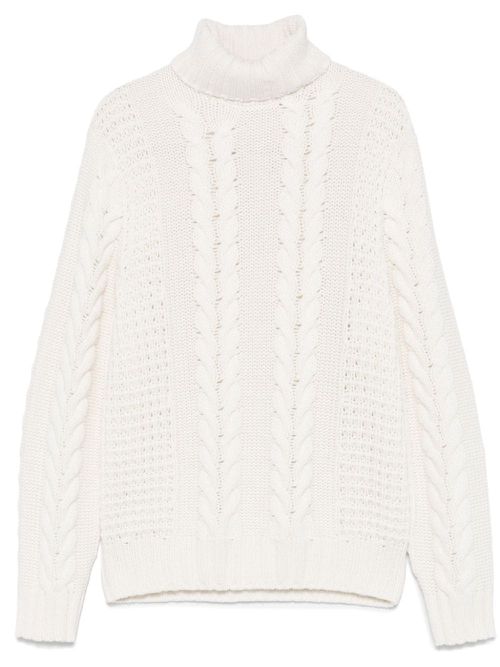 Cable-knit sweater - White