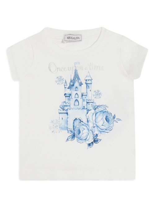 Castle-print cotton T-shirt - White