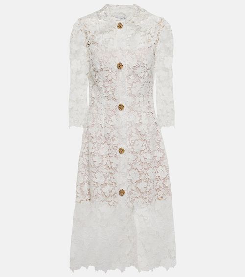 Embellished lace midi dress