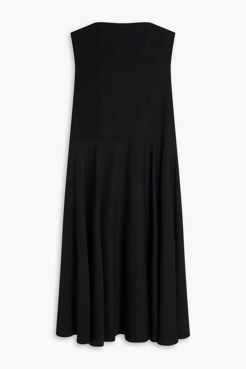 Strapless satin maxi dress - Black - XXL