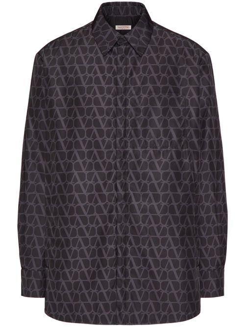Toile Iconographe print shirt jacket - Black