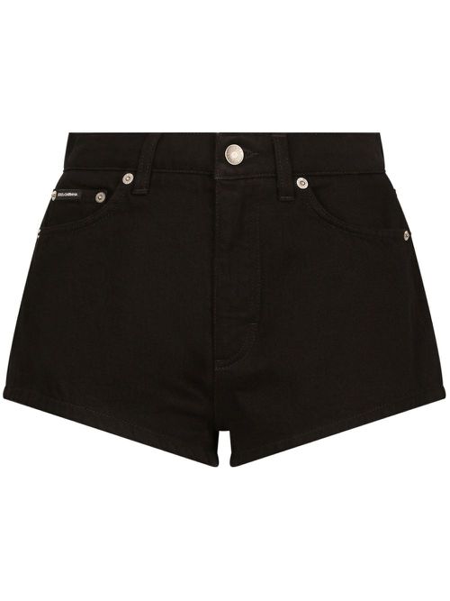 Logo-patch denim shorts - Black