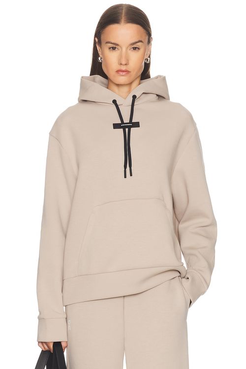 On Focus Tech Hoodie in Desert - Beige. S also in L