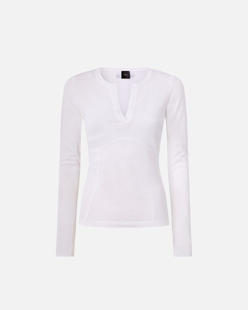 Sweater with open V-neck - M
