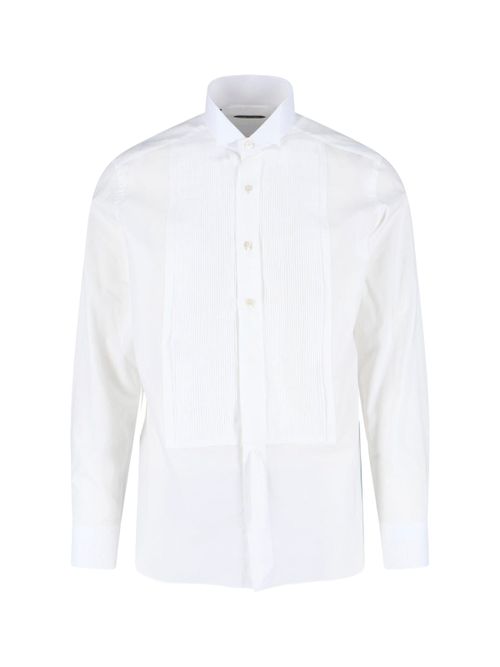 Italian-Style Cotton Dress Shirt with Mother-of-Pearl Buttons